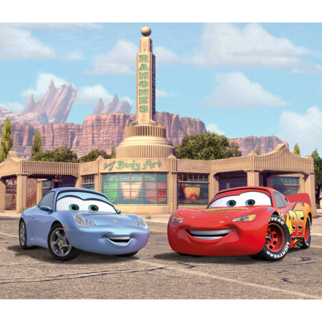 Voilage XL Cars Motifs Flash Mc Queen et Sally Carrera de Disney 180X160 cm (1/3)