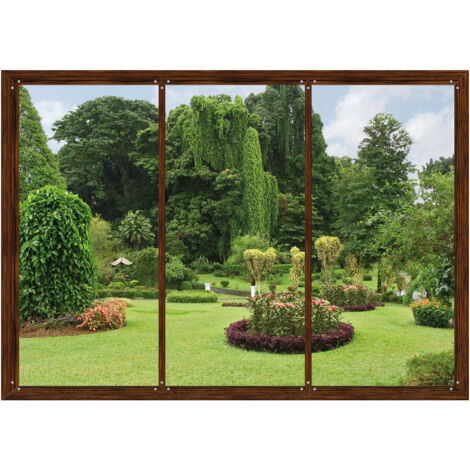 Window in garden , photo murale intissée, 360x270 cm, 4 parties (1/3)