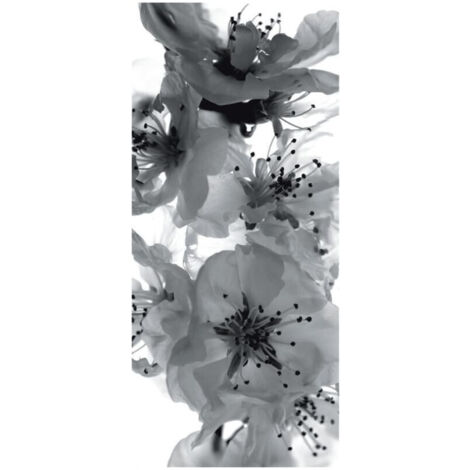 Black and white flower, intissé photo mural, 90 x 202 cm, 1 part (1/3)