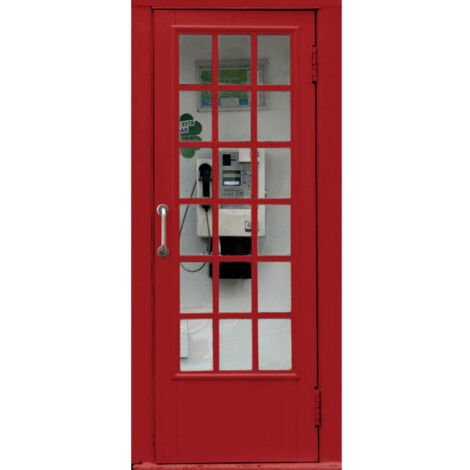 Photo murale intissé cabine téléphonique rouge - 90 x 202 cm (1/3)