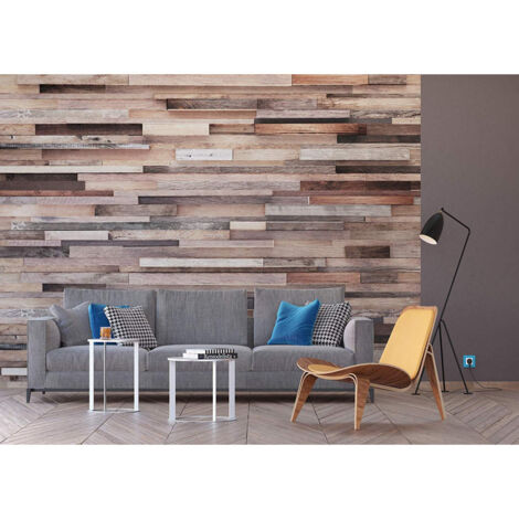 Papier peint mural initissé XXL planches bois 360x270 cm (1/3)