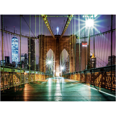 Papier Peint New York Brooklyn Bridge Neon 360x270 cm (1/3)