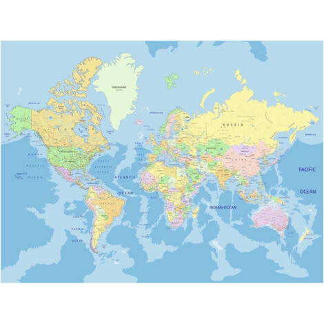 World map, photo murale intissée, 360x270 cm, 4 parts (1/3)