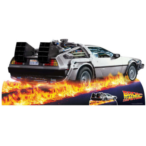 Figurine en carton du film Retour vers le futur, voiture DeLorean  H 90 x 195 cm (1/5)