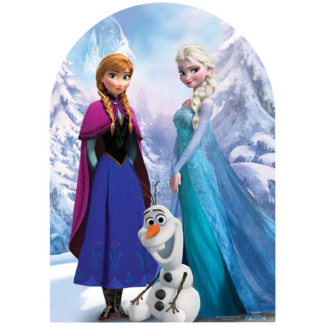 Figurine en carton Passe tête Anna et Elsa et Olaf Reine des neiges Disney -Haut 123 cm