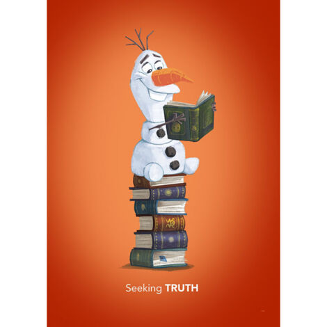 Poster Disney La Reine des Neiges 2 - Olaf cherche la vérité dans les livres 40 cm x 50 cm (1/3)