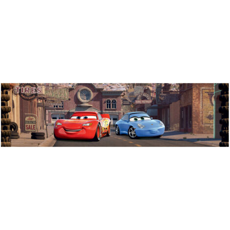 Frise auto-adhésive Cars Flash McQueen et Sally Carrera en ville de Disney 10CM X 5M (1/2)