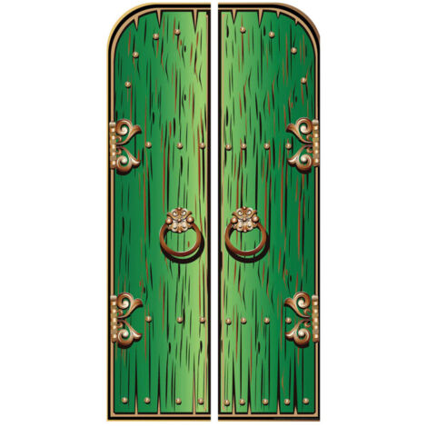 Figurine en carton backdrop Double porte magique Verte Hauteur 191 cm (1/5)