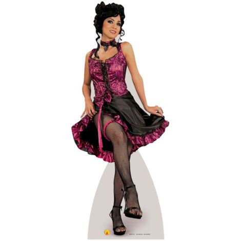 Figurine en carton French Can Can danseuse en robe rose -H176 cm (1/4)