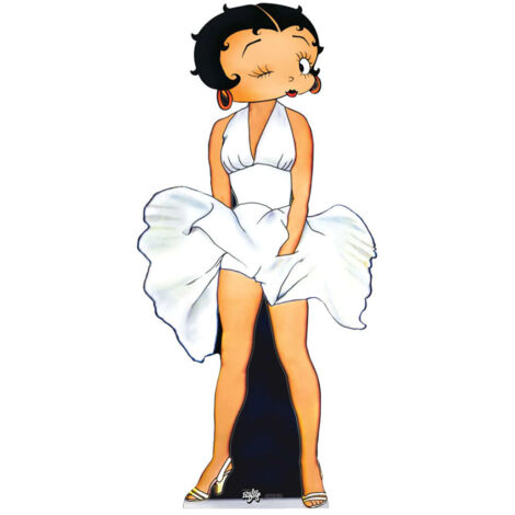 Figurine en carton Betty Boop en Maryline Monroe avec sa robe blanche Hauteur 166 cm (1/5)