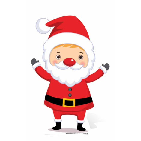 Figurine en carton Père Noël les bras levés -Haut 87 cm (1/4)