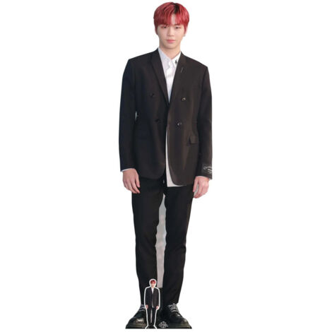 Figurine en carton Kang Daniel cheveux rouges chanteur (Kpop)-Haut 180 cm (1/5)