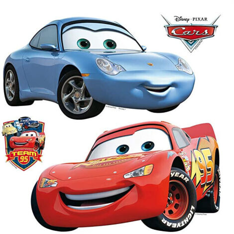 Minis Stickers Cars Flash McQueen et Sally Disney - 30 CM x 30 CM
