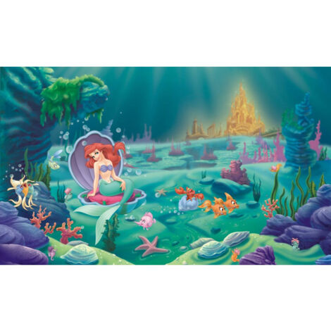 Papier peint panoramique encollé Disney Princesse Ariel la petite sirène - 320 cm x 182,88 cm (1/3)
