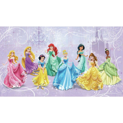Papier peint panoramique encollé Disney Princesses Royales - 320 cm x 182,88 cm (1/3)
