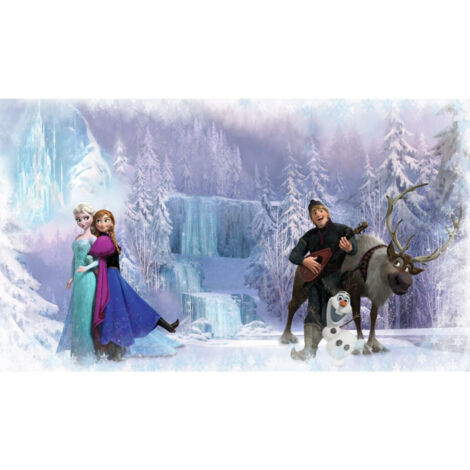 Papier peint panoramique encollé Disney La Reine des neiges - Dans la glace - 320 cm x 182,88 cm (1/3)