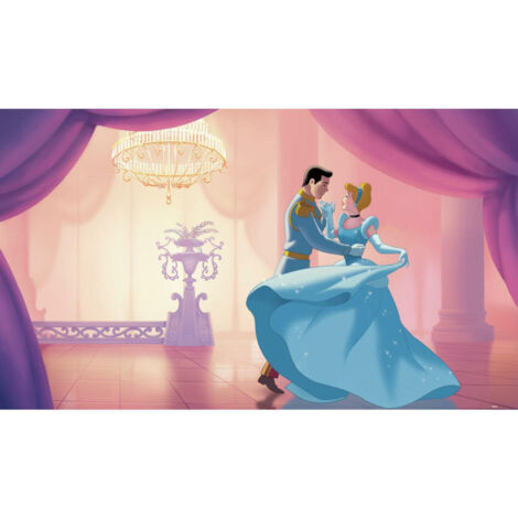 Papier peint panoramique encollé Cendrillon qui danse avec son prince charmant - DISNEY 320 cm x 182,88 cm (1/3)