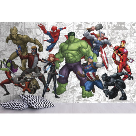 Papier peint Panoramique encollé Heros Marvel 320X182 CM (1/4)