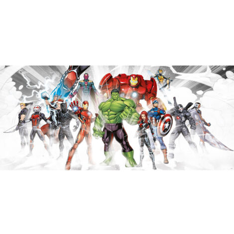 Poster géant - intissé Disney Marvel Avengers – prêt à combattre 202 cm x 90 cm (1/3)