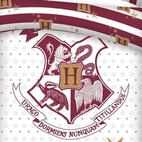 Parure de lit réversible - Harry Potter, les 4 maisons -140 cm x 200 cm