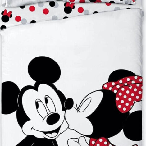 Parure de lit simple - Mickey et Minnie - 140 cm x 200 cm