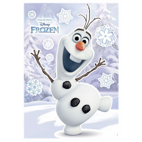 Stickers géant La Reine des Neiges Disney Olaf qui sourit 50 x 70 cm (1/2)