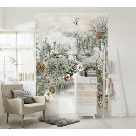 Fable Photo Murale oiseaux et nature - 184 x 254 cm -4 panneaux