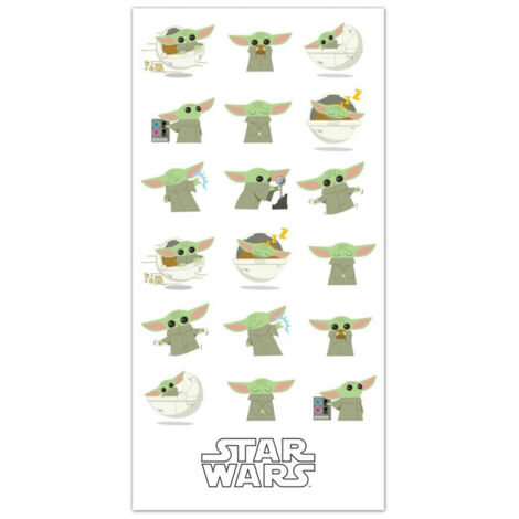 Serviette de plage Bébé Yoda alias Grogu Mandalorian - 70 cm x 140 cm