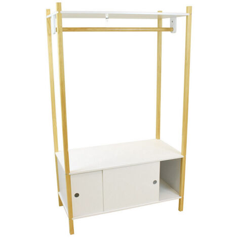 Scandiwood Penderie avec casiers en bois (1/5)