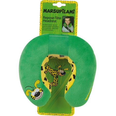 Coussin tour de cou Marsupilami en peluche douce de voyage 19cm (1/3)
