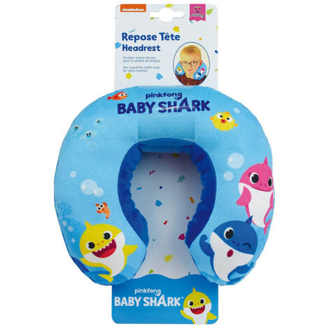 Coussin tour de cou Baby shark en peluche douce de voyage  19cm (1/3)