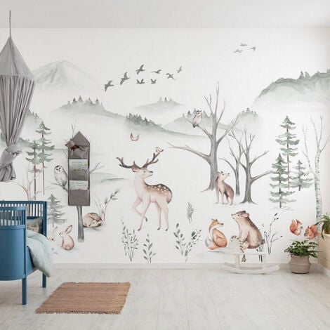 Poster XXL foret et animaux l400 x h280 cm