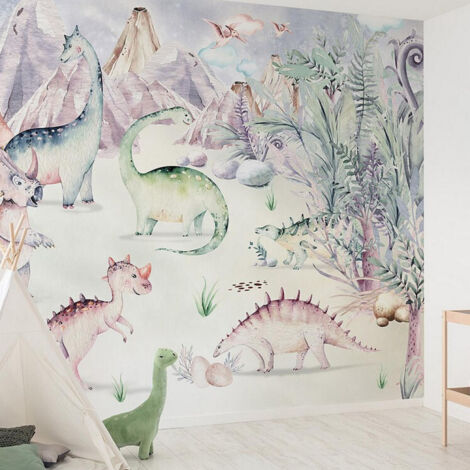 Poster XXL dinosaure et volcan l400 x h280 cm
