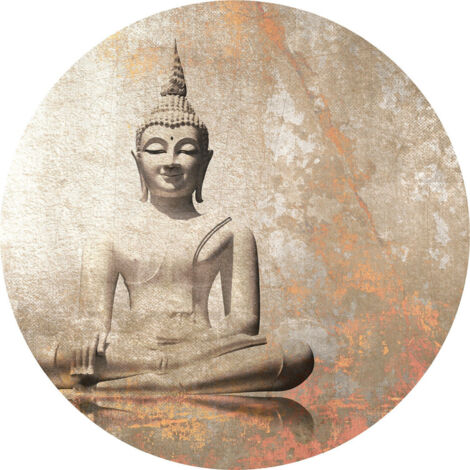 Papier peint intissé auto-adhésif rond Thème Bouddha - 70 x 70 cm (1/5)