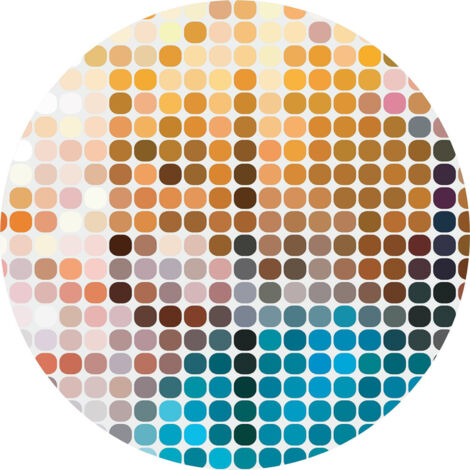 Papier peint intissé auto-adhésif rond  Thème Géométrie colorée - 70 x 70 cm (1/5)