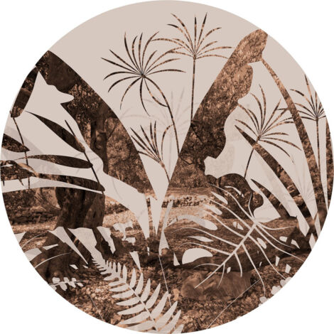 Papier peint intissé auto-adhésif rond  Thème plantes - 70 x 70 cm (1/5)