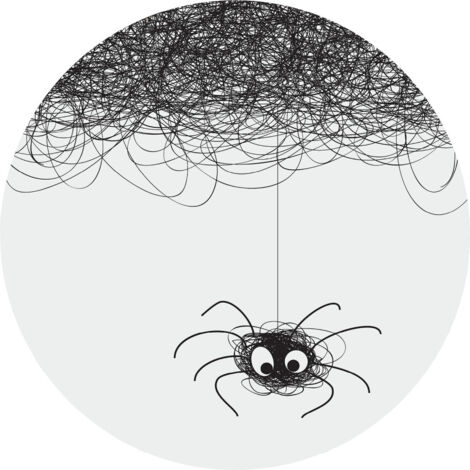 Papier peint intissé auto-adhésif rond  Thème Cute Spider - 140 x 140 cm (1/5)
