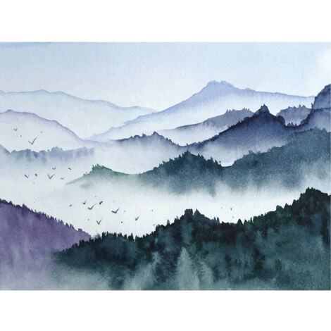 Poster Thème Watercolor Forest - 360 x 270 cm (1/3)