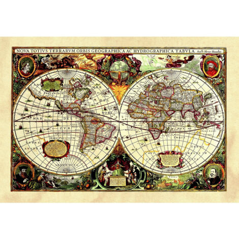 Sticker Vielles carte du monde - 1 planche 42,5 x 65 cm (1/5)