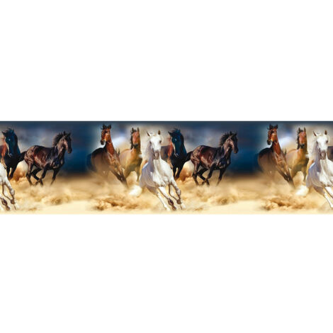 Frise auto-collante Chevaux qui galopent- 1 rouleau (1/5)