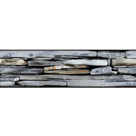 Frise murale auto-collante pierres empilées 14 cm x 500 cm – Vinyle multicolore – Impression numérique haute qualité – 1 rouleau – Ag Art