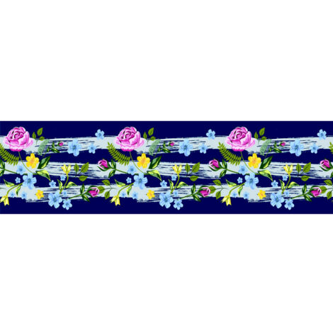 Frise auto-collante Fleurs multicolores - 1 rouleau de 14 cm x 500 cm (1/3)
