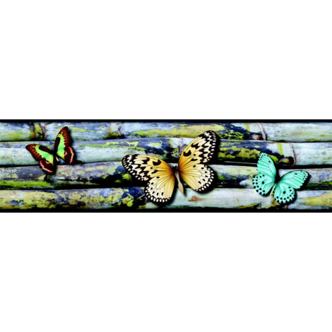 Frise murale auto-adhésive 14cm x 500cm – Motif papillons multicolores – Facile à poser sans bulles – Respectueuse de l'environnement – Ag Art