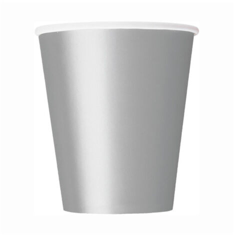 8 Gobelets en carton argentés 266 ml (1/2)