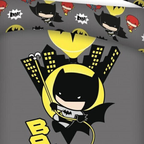 Parure de lit réversible - Batman dans la ville - 140 cm x 200 cm