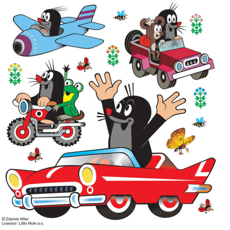 Sticker Taupe en voiture rouge - 1 planche 30 x 30 cm (1/5)