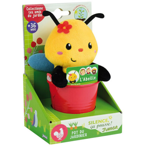 Abeille Silence ca pousse pot du jardinier avec peluche Abeille  et  graines de Colza- Haut 13 cm (1/5)