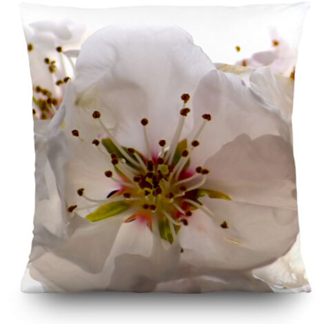 Coussin fleurs blanches - 45 cm x 45 cm (1/5)