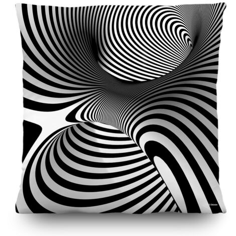 Coussin trait noir et blanc créatif - 45 cm x 45 cm (1/3)