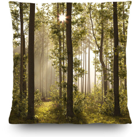 Coussin foret arbre verdure - 45 cm x 45 cm (1/5)